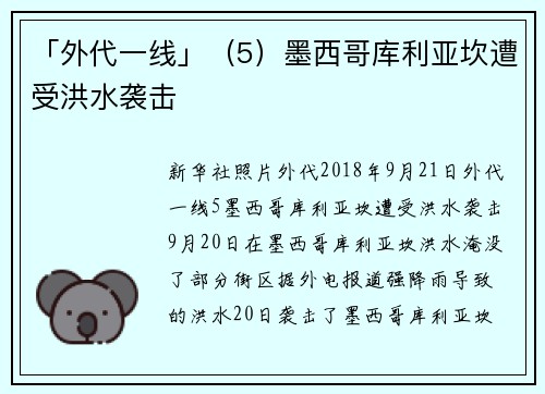 「外代一线」（5）墨西哥库利亚坎遭受洪水袭击